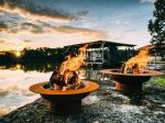 Charcoal Wood Burning Carbon Corten Steel BBQ Firepit Backyard Outdoor
