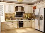 Simple European Solid Wood Kitchen Cabinets Top Line Grid Doors