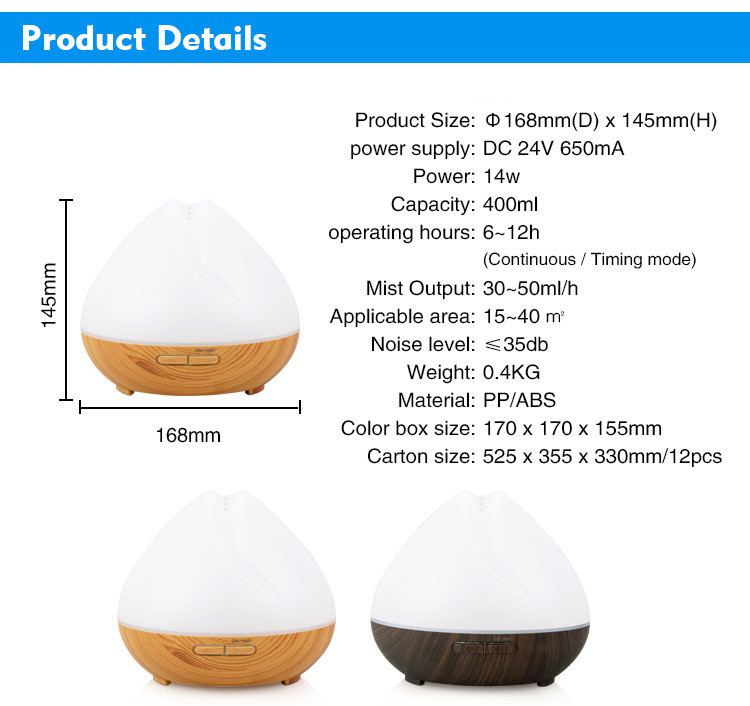 DC 24V 650mAh Smart WiFi Essential Oil Diffuser With Colorful Night Light