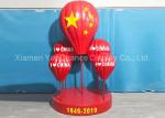 National Day Decorative Fiberglass Balloons In Chinese Style Red Color