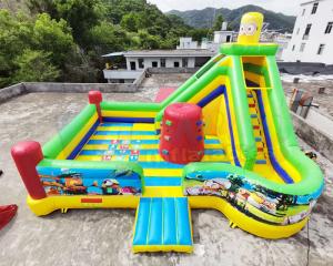 China Digital Printing Minion Commercial Bouncy Castles Children Combo Slide factory