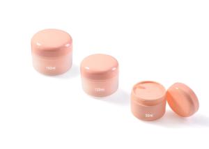 China wholesale custom 50ml 100ml 150ml Round Plastic PP Double Wall Cosmetic Jars with Dome Lid Eco-Friendly Packaging factory
