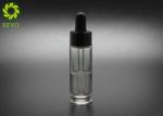 Round Shape 15ml Clear Glass Serum Bottles With Black Aluminium Dropper