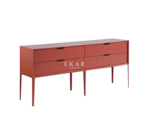 China Modern Red Color Buffet Cabinet Sideboard With 4 Drawers factory