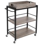 Grey Color Rolling Cart, Serving Cart with Removable Cart, Unique Kitchen