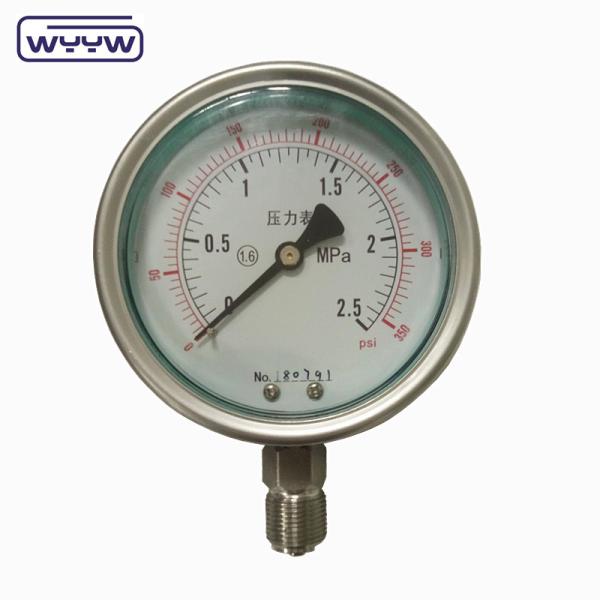 100mm 4 inch kgf/cm2 psi double scale all stainless steel oil pressure manometer