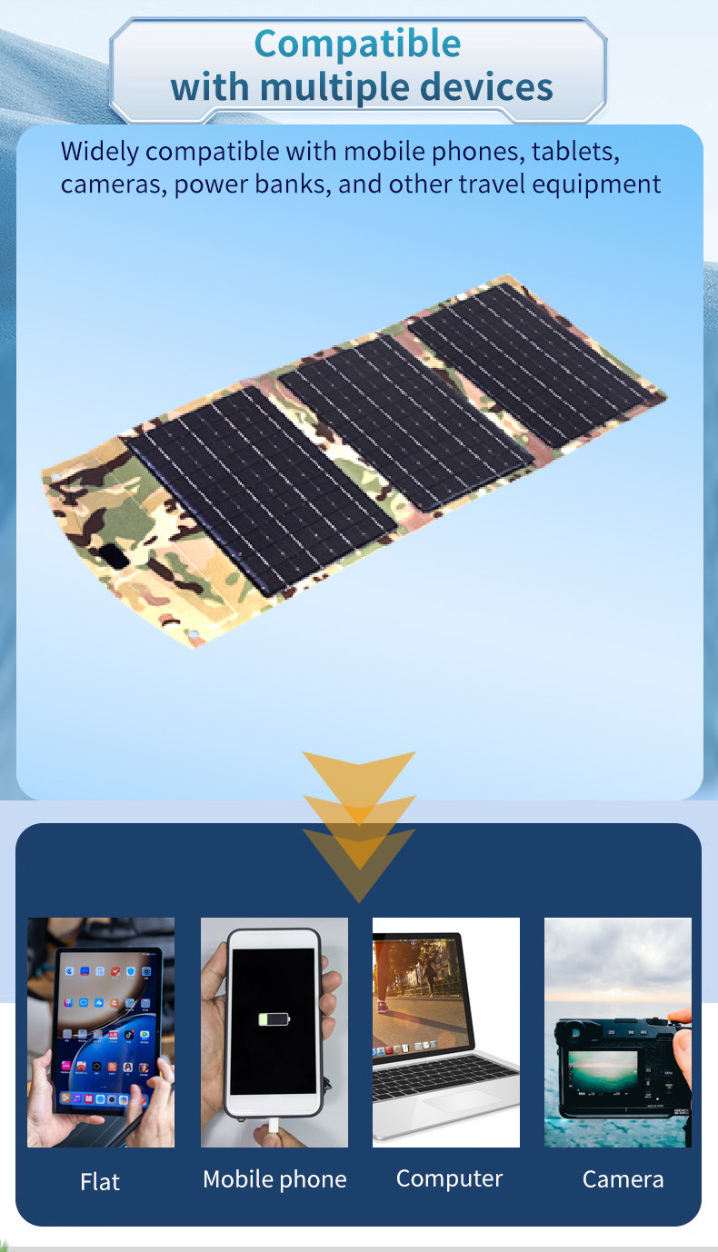 8000mAh solar power bank with triple refractive index photovoltaic panel for solar charging