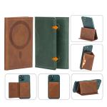 Billfold Luxury Flip Magnetic Leather Wallet Magsafe 6 Card Holder Stand For