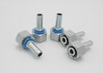 Steel High Pressure Hose Connector , Metric Female 24 Degree Cone O - ring