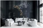 Hanging Art Glass Feather Chandelier Cafe Restaurant Custom Chandelier
