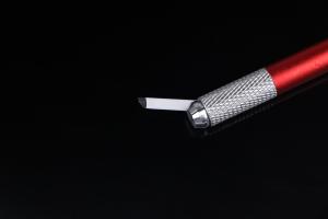 China Semi Permanent Makeup 0.25mm White Slope / Curve Flexible Blade for Microblading and Hairstroking factory