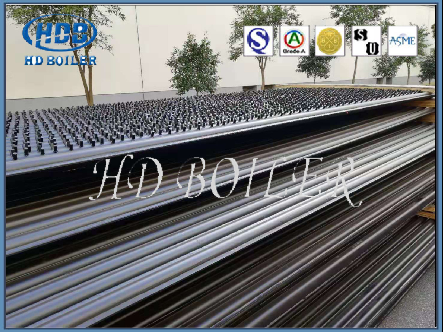 Carbon Steel Boiler Water Wall Panel Studded Water Tube Panel for CFB Boilers