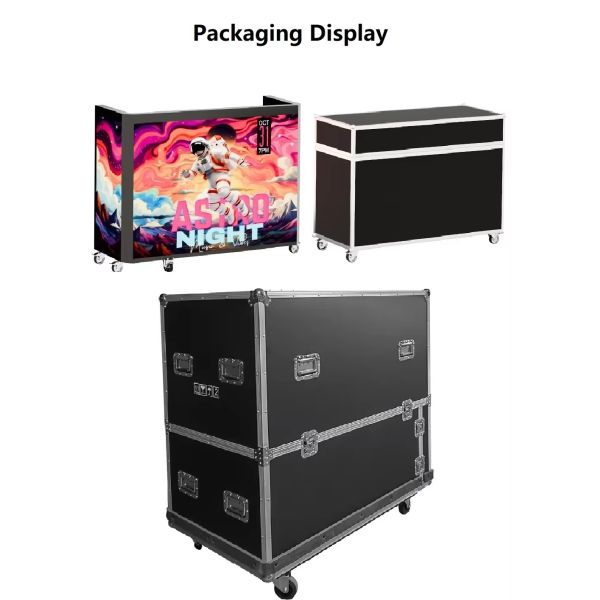 LED DJ BOOTH,Six Folding Tavolo Dj Table Facade Led Display Screen