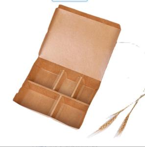 China Craft Paper Printed Container Tray for Sushi Food Slim Japanese Packaging Take Away Disposable factory