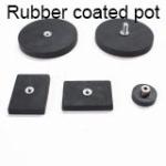 D66mm rubber thread rod Rubber Coated magnets base Holding Magnet