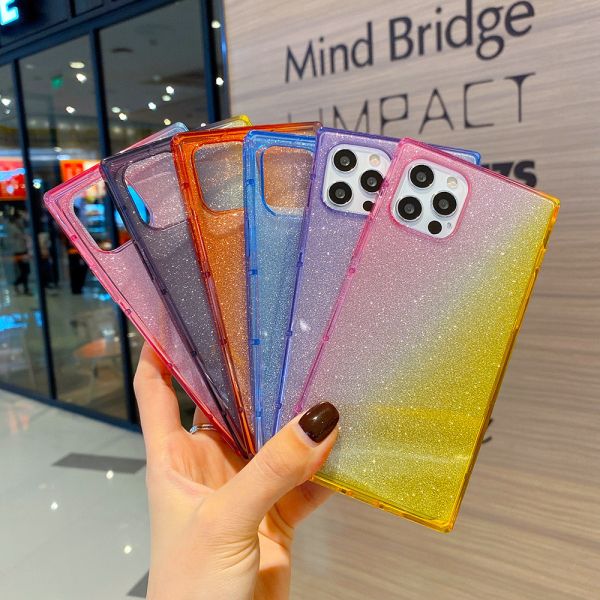 Gradient Color Shockproof Phone Cases L Square Shape Anti Fall For Iphone 11