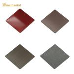 0.75mm Thickness Stainless Steel Sheet Red Color Hairline Brushed Decorative