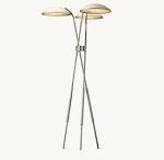 Hardwired Contemporary Floor Lamps Lacquered Burnished Brass Marble Floor Lamp
