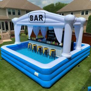 China Large Superior Design Inflatable New Bar Leisure Platform Party Bar Inflatable Water Swimming Pool Pub Bar factory