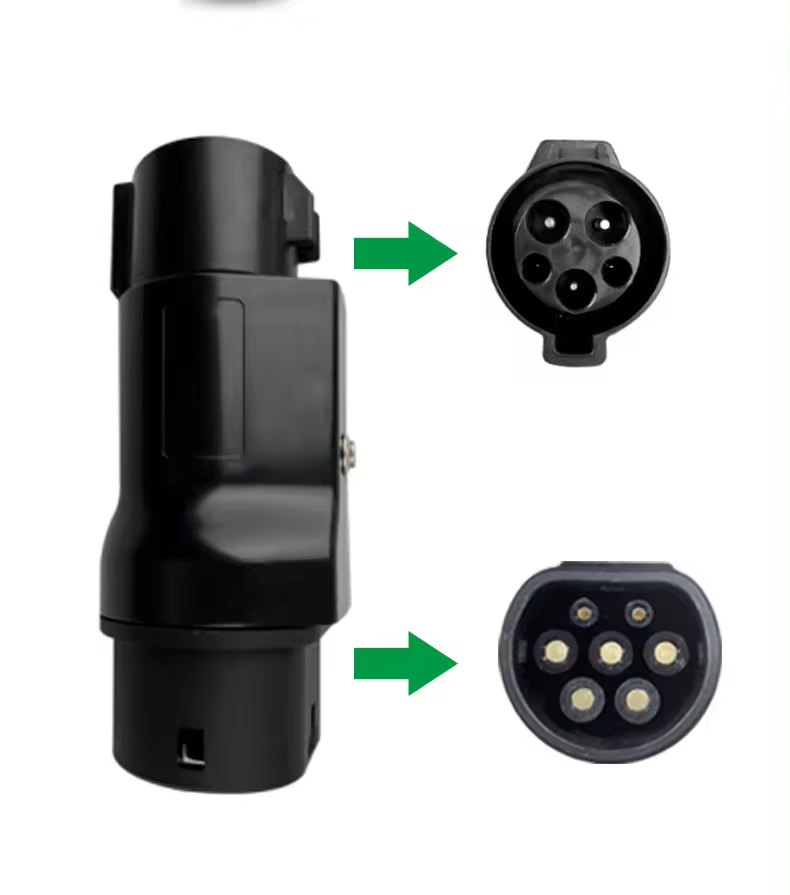 220V Black J1772 To Type2 Adapter EV Adapter Type1 To Type2 Electric Cars Charger Converters