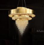 Metal Transparent Crystal Custom Pendant Lights For Hotel And Banquet Hall