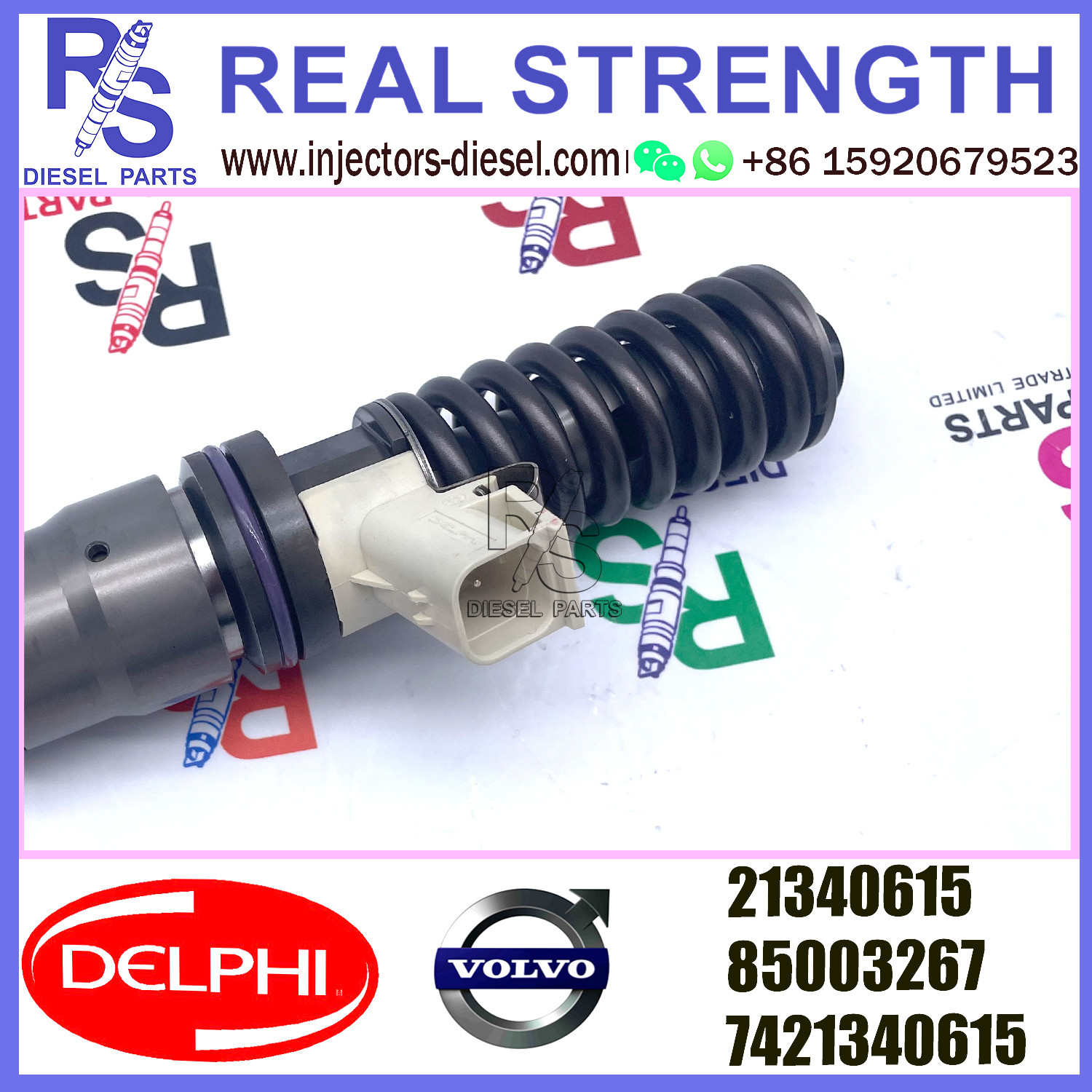 DELPHI 4pin injector 21340615 Diesel pump Injector V-O-L-V 21340615 7421340615 85003267 for V-O-L-V MD13 EURO 5 MED POWER