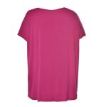 Pink Color Fashion Ladies Blouse V Neck Soft Feeling Cotton / Spandex For Summer