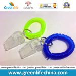 Colorful Plastic Sport Whistle W/Custom Printing Wristband Fastener