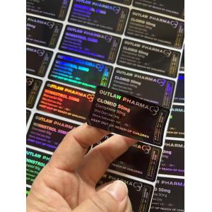 Clomid 50mg Customized Plastic Bottle Labels , Vial Labels With Black Background