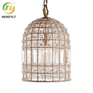 China Vintage Crystal Single Head Pendant Light Dining Room Bedroom Porch Light factory