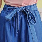 Mid Waist Bell Bottomed Denim Pants for Woman
