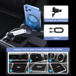Magnetic Car Holder 15w Fast Wireless Charger Customized With Metal Body