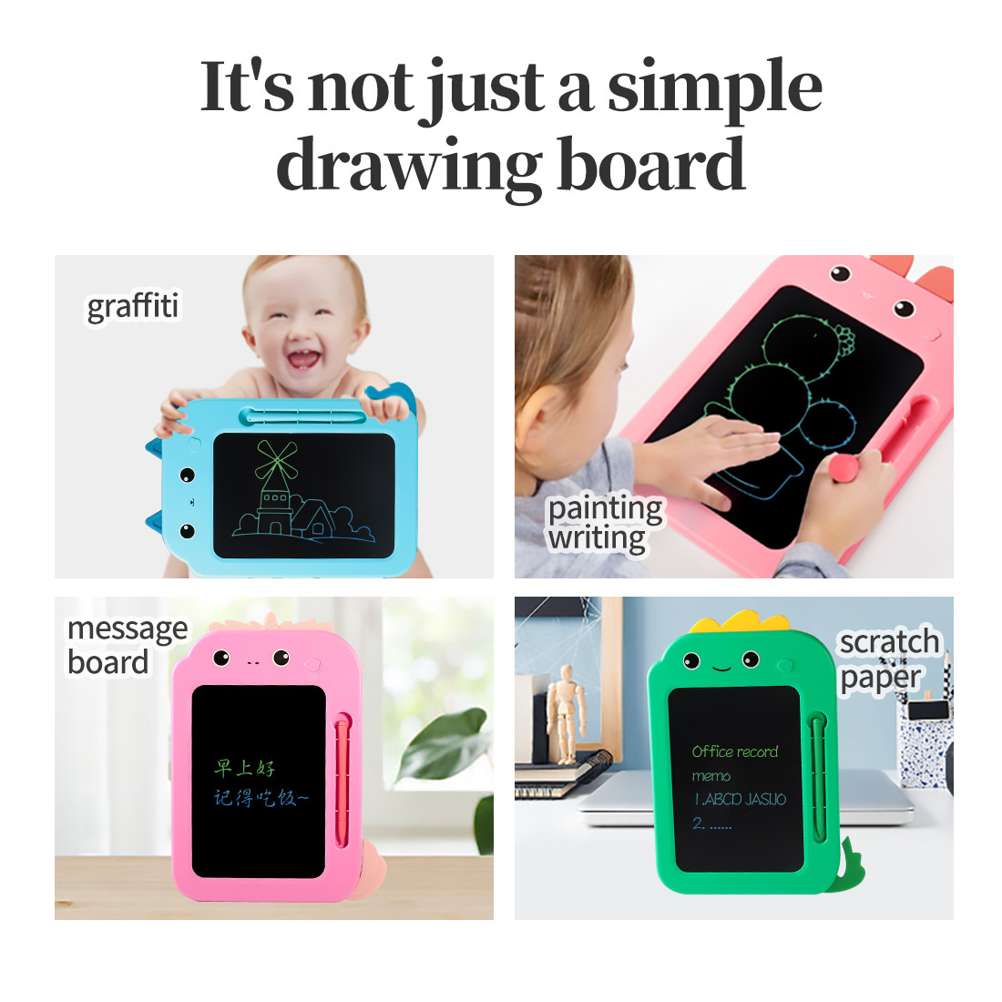 Age Range 5-7 Years LCD Doodle Board Tablet Toy Dinosaur Drawing Pad with ABS Material