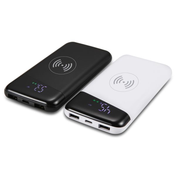Rohs Qi Wireless Power Bank 10000mah , Wireless Charging Bank Qc3.0 Built - In Cable Design
