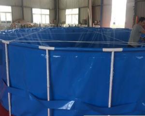 China 500 Cubic Fish Pond Plastic Tank With Folding Frame Exteriors Custom Colors Collapsible Fish Tank factory