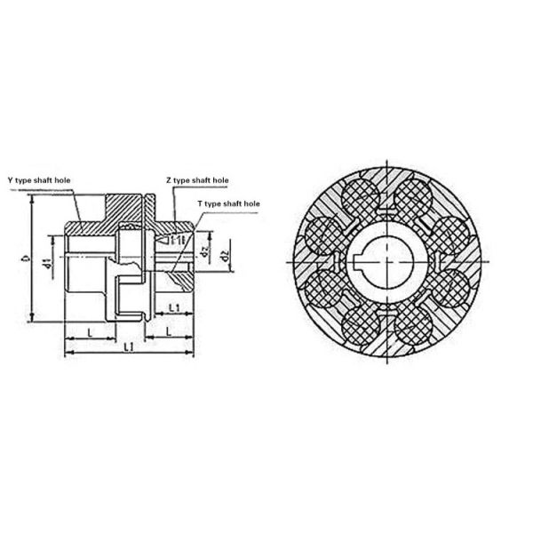 Single Flange Flexible Jaw Coupling Elastic Rubber Shaft Coupling LMD (MLZ)