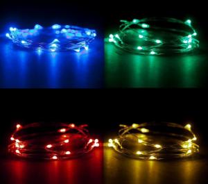 China CR2032 Battery Operated 2m Colorful Micro LED Copper Wire String Lights For Christmas, Party, Festival Decoraction factory