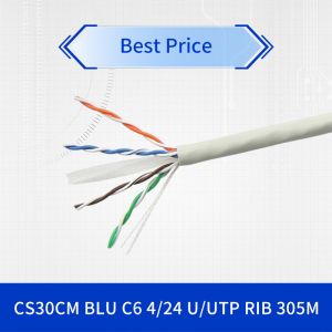 China Category 6 U/UTP Network Cable with 24 AWG Solid Bare Copper 305-meter Reel ANSI/TIA-568.2-D Compliant on sale