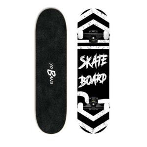 China Brand skateboard 31inch Full Complete Skateboards With Black Trucks White PU Wheels factory