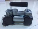 Two Cylinder Strong Inflator Car Air Pump Steel Material , Clip Or Cigarette