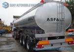 35000 Liters Tri-axle Heating Bitumen Storage Tanks , Aluminum Cover Bitumen