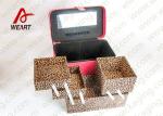 Inside Leopard Fabric Cosmetic Drawer Paper Box , Recyclable Travel Makeup