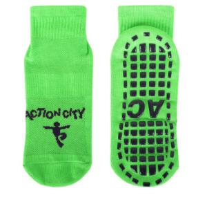 China Eco - Friendly Kids Trampoline Socks Jacquard Logo Action City Bounce Socks Silicone Non Slip Socks factory