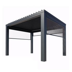 China Courtyard Outdoor Flipped Louver Arbor Garden Villa High-Grade Awning Electric Aluminum Alloy Pavilion factory