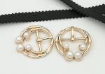 Embellishment Metal Shoe Buckles With Pearl 30*19MM Suitable For Lady Shoes