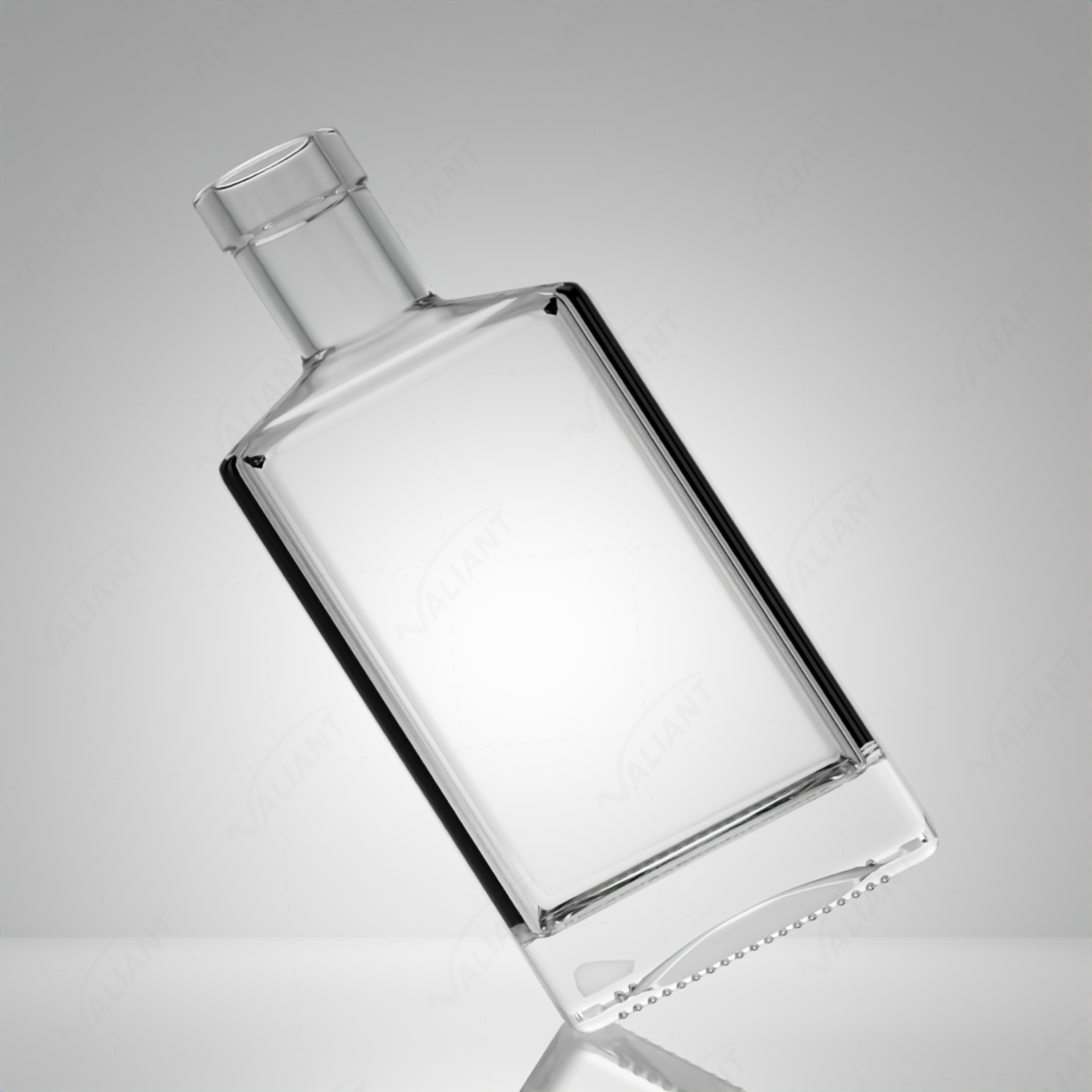 50ml Square Glass Bottle for Whiskey Gin Rum Custom Cap and Cork Stopper Included