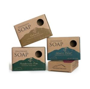 China 350gsm Brown Kraft Paper Custom Printed Cosmetic Boxes For Soap Package factory