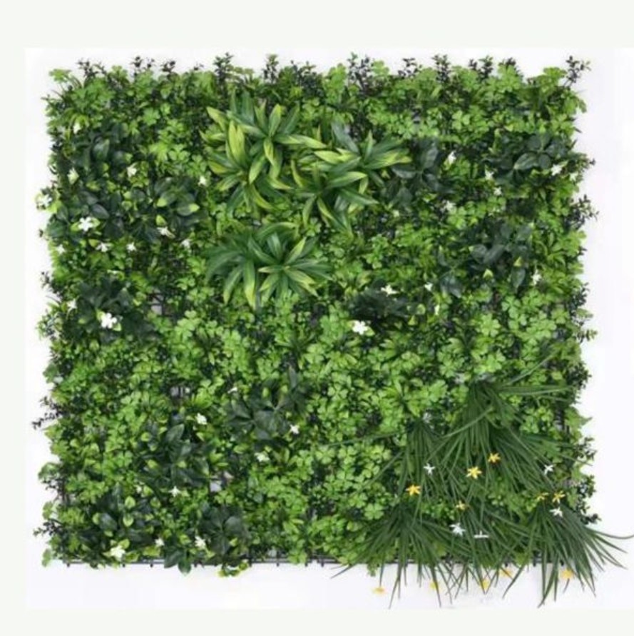 green PE Artificial Grass Wall Panels Outdoor 100cm*100cm