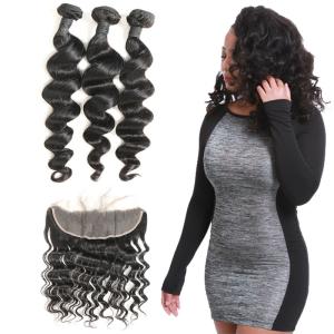 China Healthy Natural Color Loose Curly Indian Remy Hair Weave No Tangle OEM Service factory