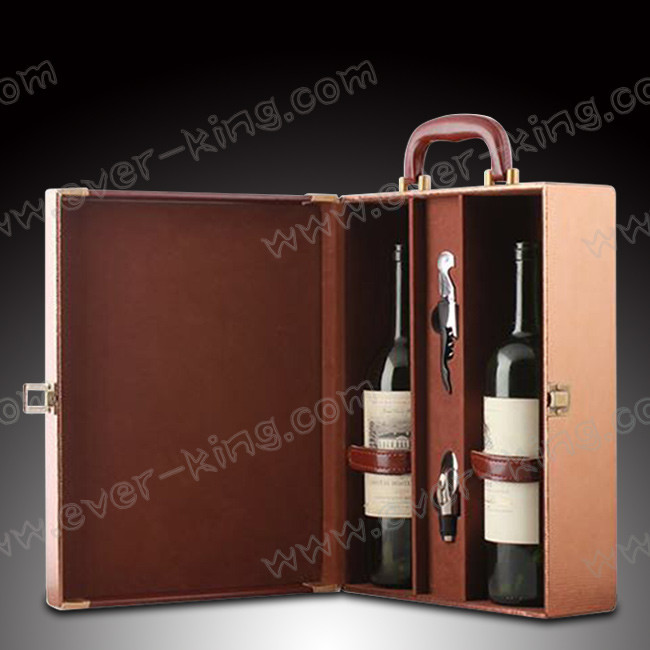 Leather OEM Wine Glass Packaging Boxes For Spirits